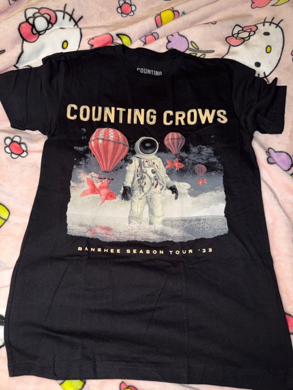 Source Unknown Counting Crows Black Tour Graphic Tee